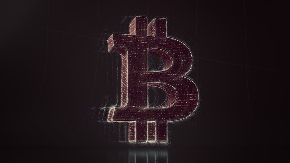 3D depiction of the Bitcoin symbol with a digital, futuristic glow.